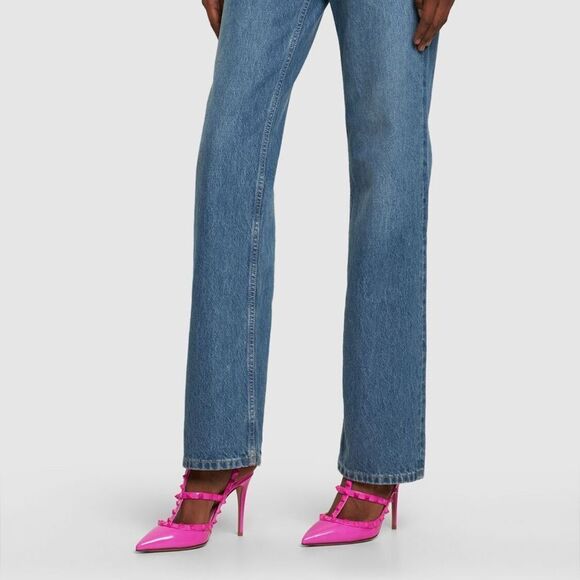 Valentino Garavani Rockstud Ankle Strap Patent-Leather Pumps size 38 - Picture 2 of 13